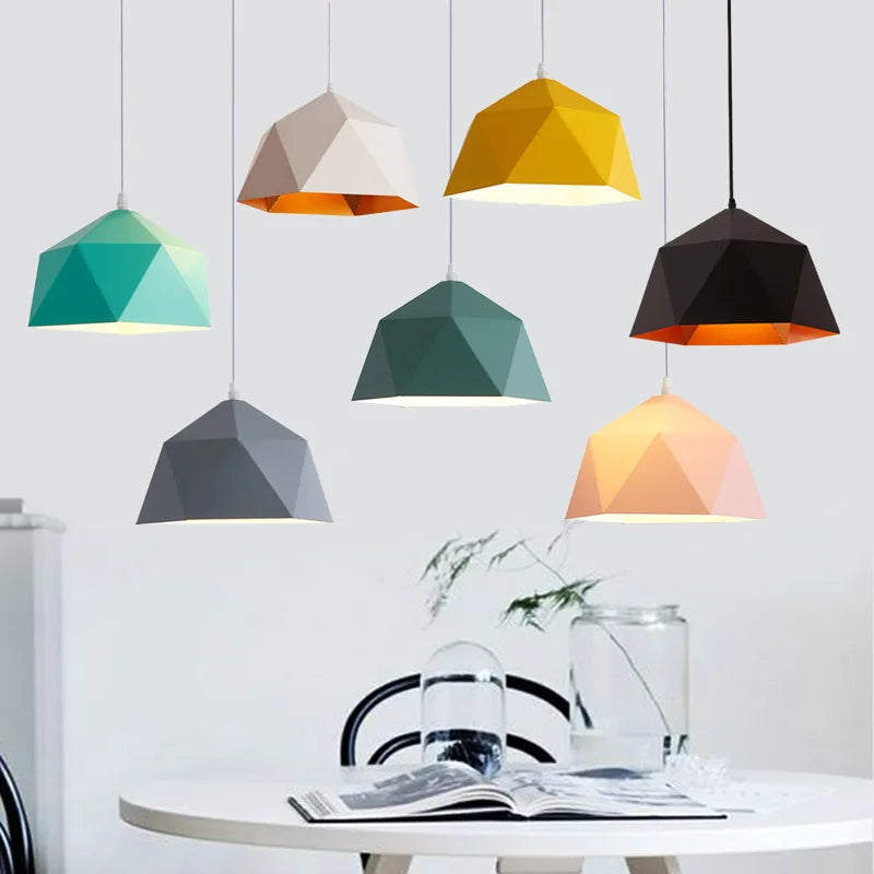 noordse geometrische macaroon led-kroonluchter decoratief hangend