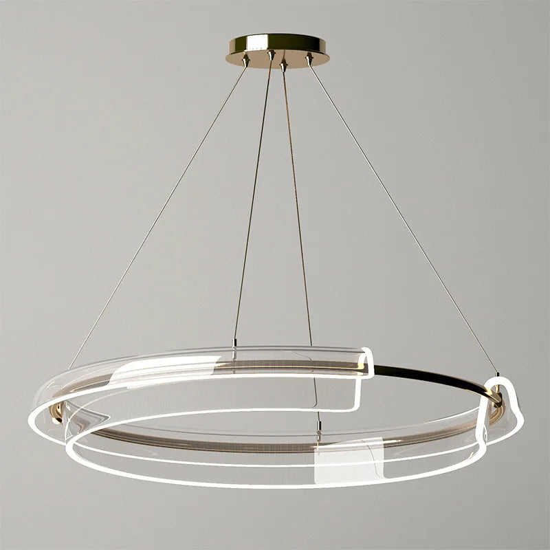 luxe led design kroonluchter met eenvoudige dimbare ring