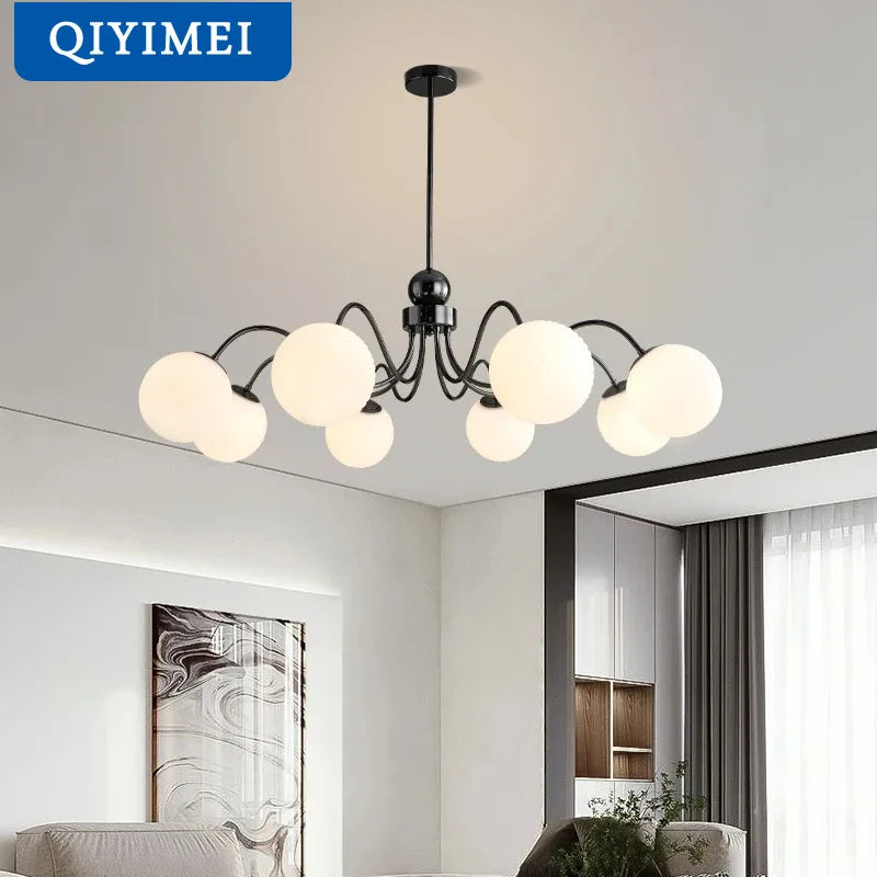 Elegant Qiyimei ArtGlass LED-kroonluchter