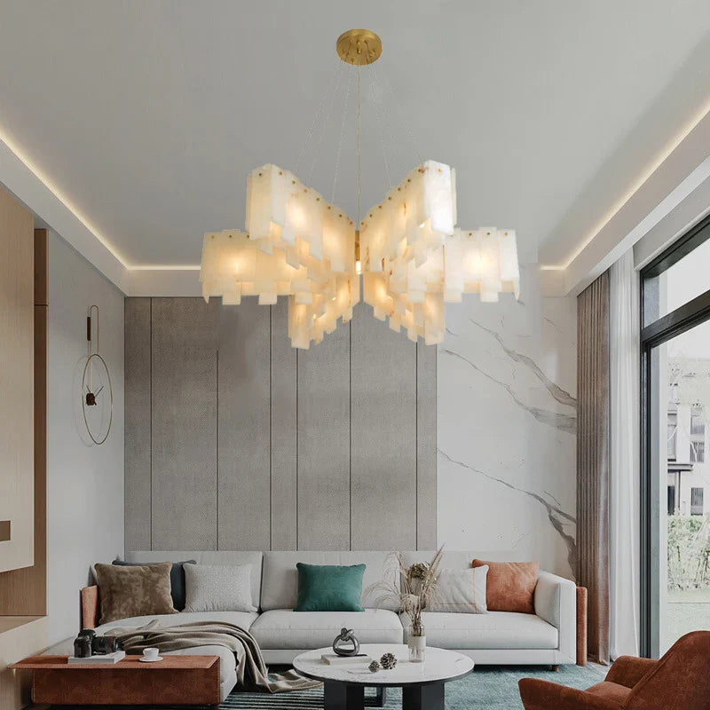modern design kroonluchter van natuurlijk Spaans marmer met led