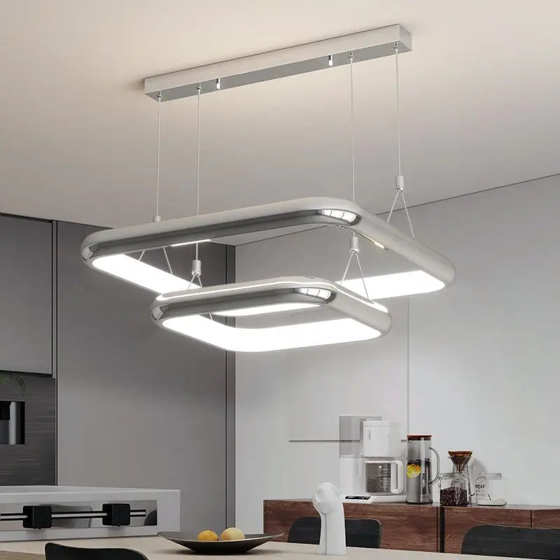 moderne led hangende vierkante parel kroonluchter voor huis