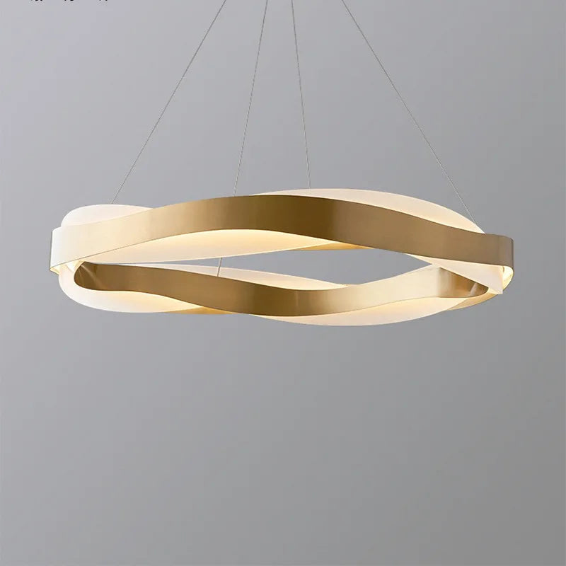 Moderne kroonluchter met gouden ring Noordse hanglamp binnenverlichting