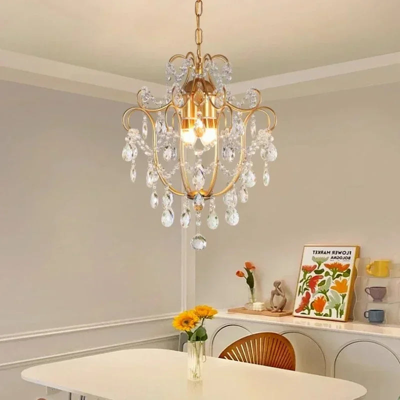 retro led-kroonluchter van kristal voor elegante binnenhuisdecoratie