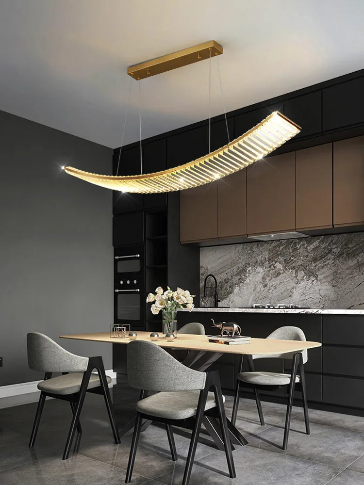 Elegante noordse glazen LED-hanglamp