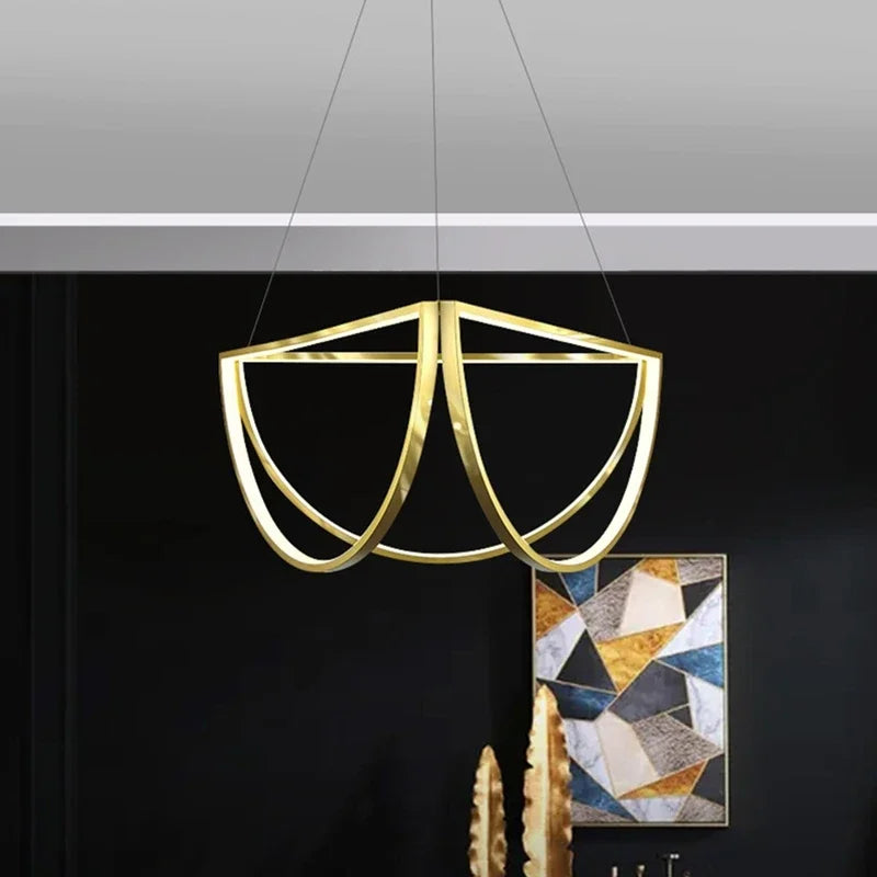 Noordse kroonluchter van roestvrij staal voor modern interieur