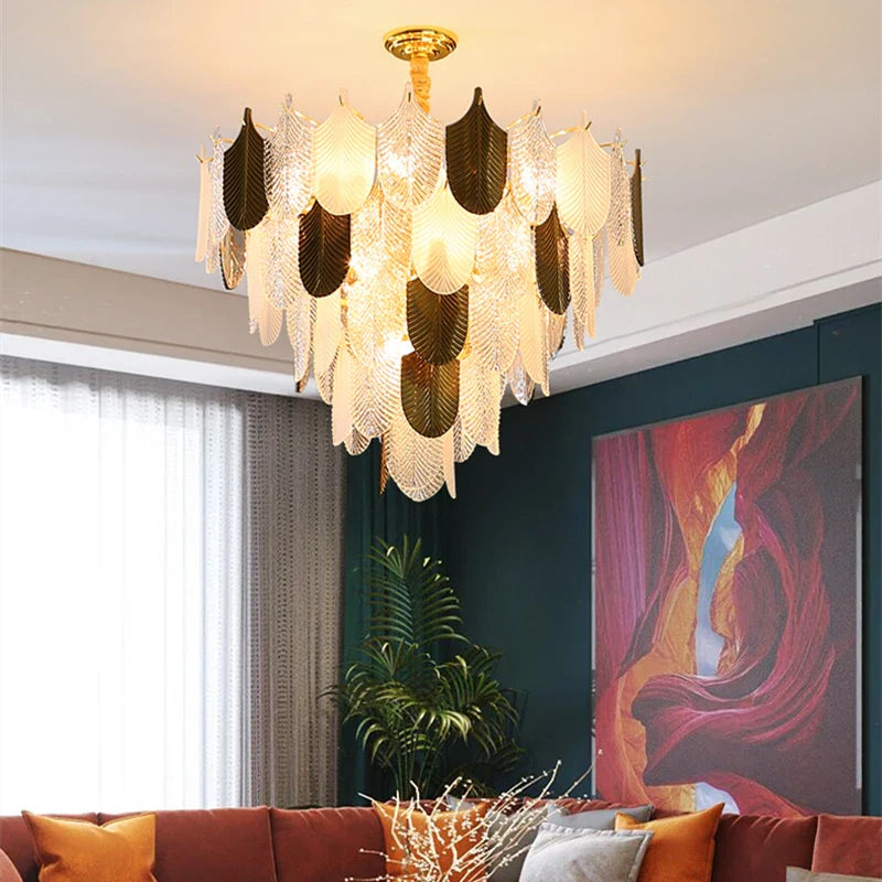 design glazen led-kroonluchter acryl hanglamp