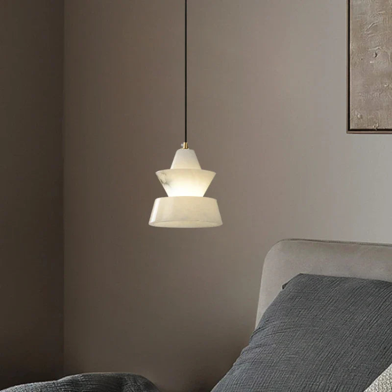natuurlijke marmeren hangkroonluchter met retro noordse decoratie