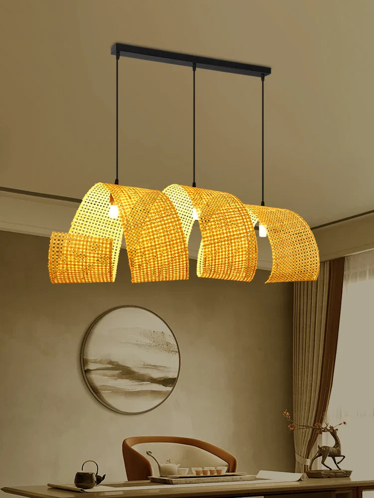 bamboe kroonluchter in Japanse stijl voor Aziatische zen-decoratie