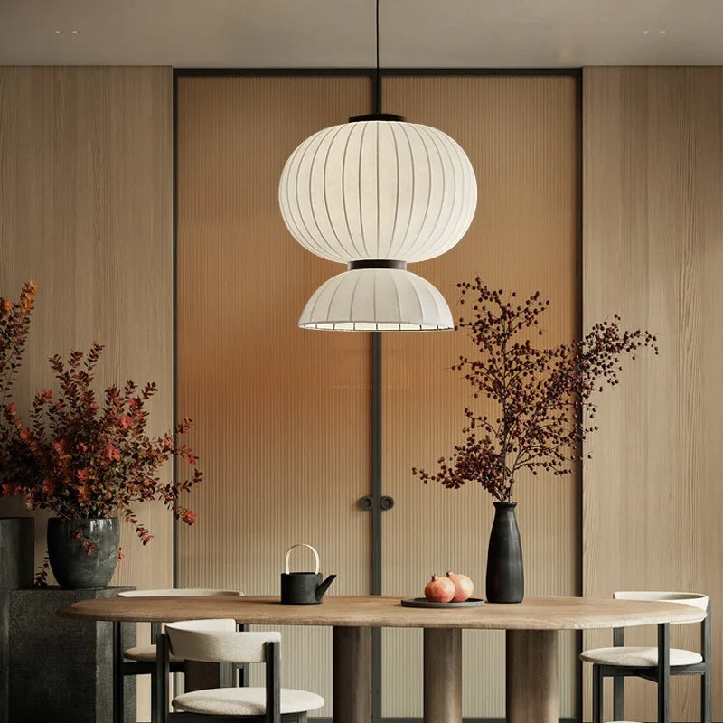 minimalistische zijden led-lamp in nordische wabi-sabi stijl