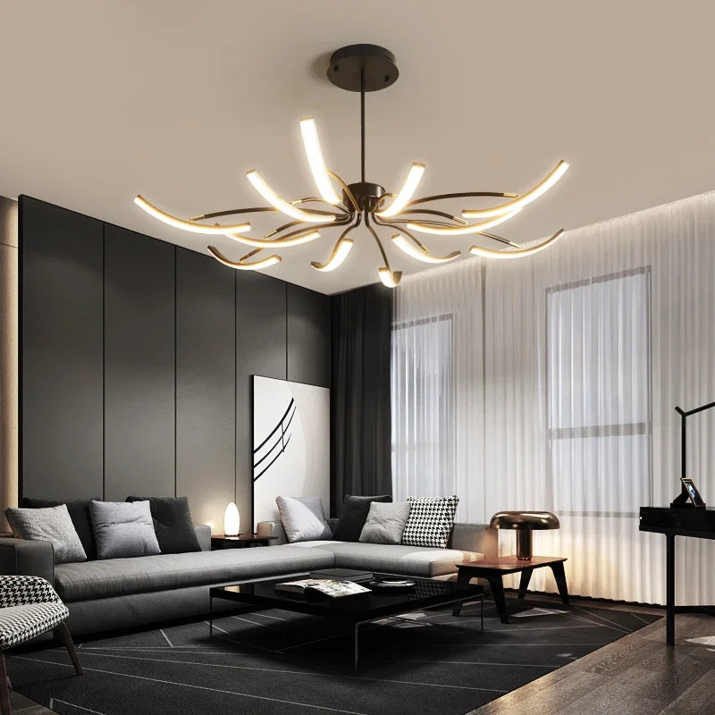 Moderne LED kroonluchter met matte afwerking