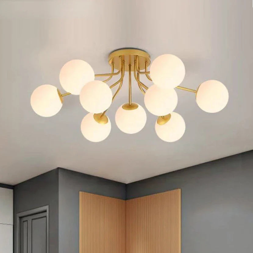 led hanglamp glazen bol kroonluchter voor directe slaap