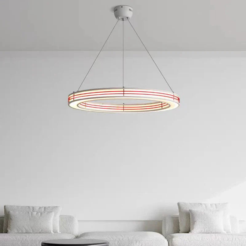 art deco lampenkroonluchter 	 stijl met ring en verstelbare draad