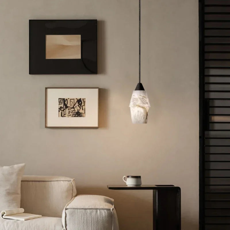 Elegante moderne witte marmeren kroonluchter