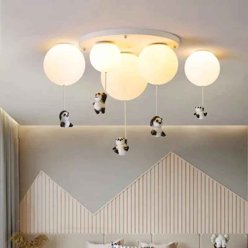 Moderne LED panda kroonluchter voor kinderen