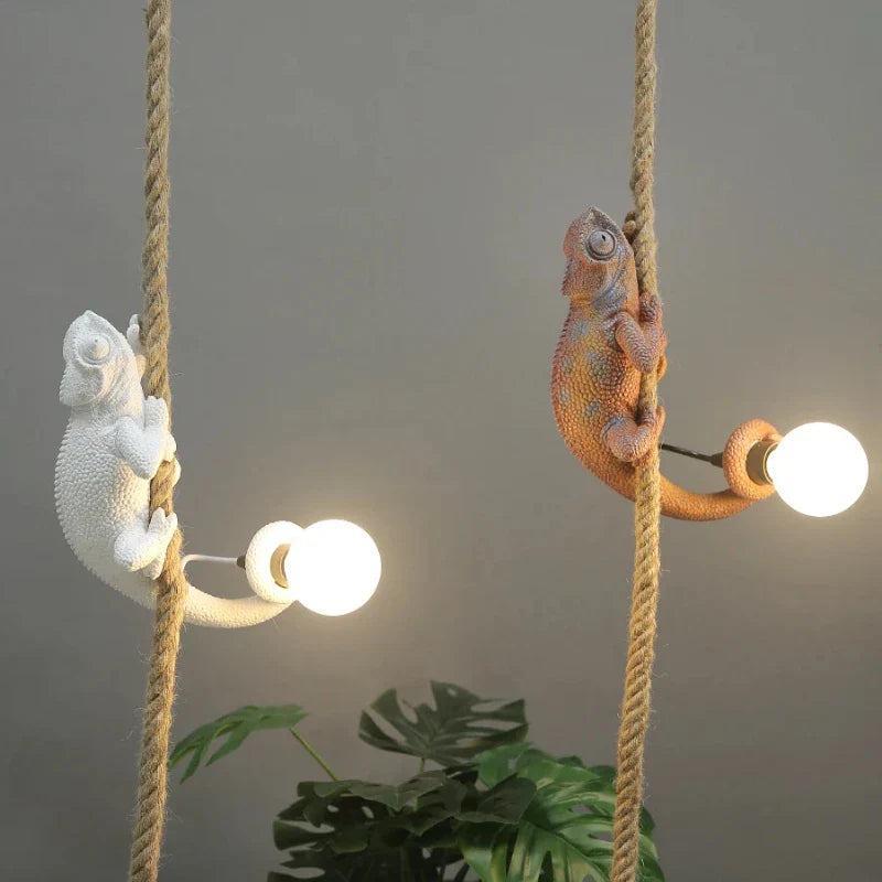retro dierenhars hangkroonluchter voor café