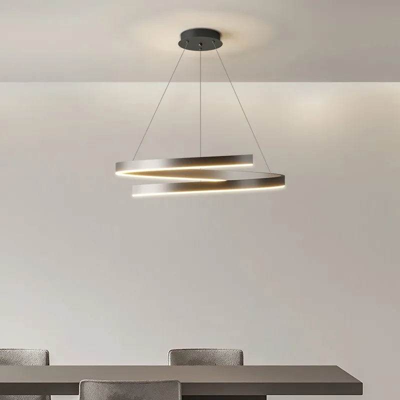 aluminium spiraal led kroonluchter voor huisdecoratie