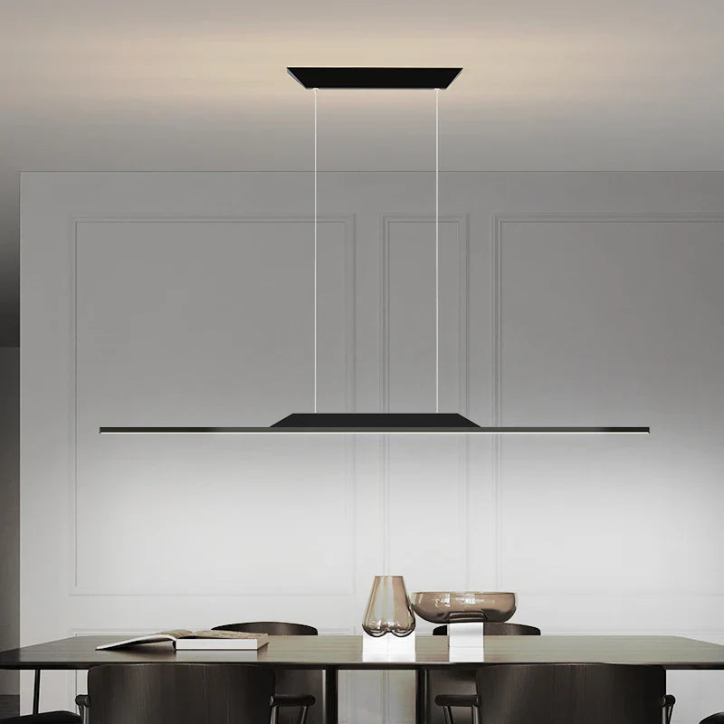 minimalistische lange led-kroonluchter met verstelbare hoogte