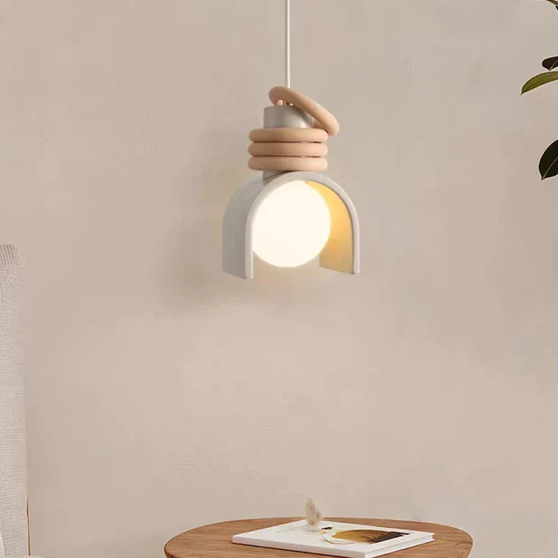 led-lampenkroonluchter in hars 	 stijl met verstelbare kabel
