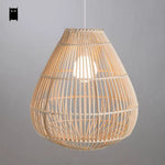 Abat-Jour Rond En Bambou Rattan Luminaire Chambre