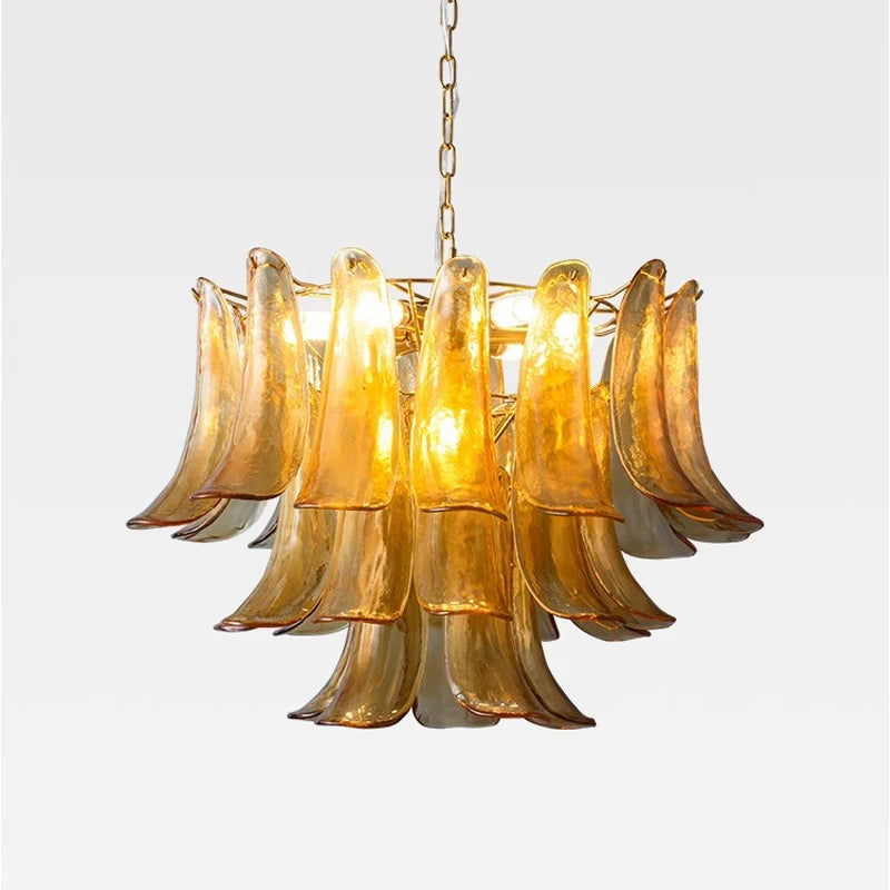 AiPaiTe Scandinavische LED glazen kroonluchter voor woonkamer eetkamer slaapkamer vintage amber Amerikaans glazen kroonluchter