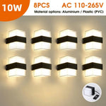 Applique Led Étanche Robuste Multifonction Design Carré Type A 8Pc / Aluminium Acrylique Blanc