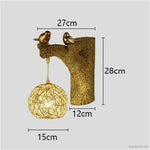 Applique Murale Chinoise Oiseaux Lumineux Rotin Déco Chambre