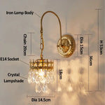 Applique Murale Cristal Lumineux Design Élégant Applique Chambre