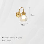 Applique Murale Élégante Designer Laiton Verre Verre B-Gold-Clear / Lumière Chaude Chambre