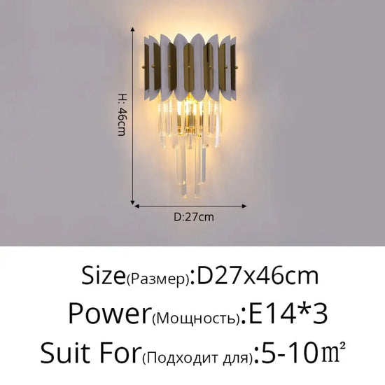 Applique Murale En Cristal Minimaliste Scandinave Élégante Chambre