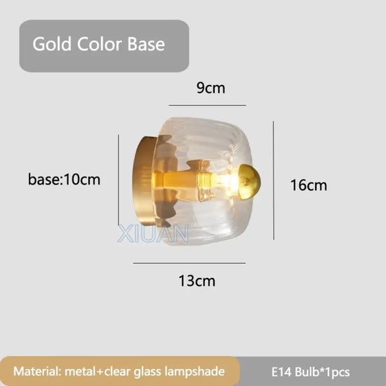 Applique Murale En Verre Moderne Minimaliste Design Socle Doré / Lumière Chaude Chambre