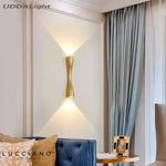 Applique Murale Extérieures Led Aluminium Étanche Ip65 Couleur Blanche / Or 240X60Mm Chambre
