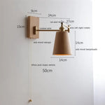Applique Murale Led Bois Brut Design Scandinave Élégant Interrupteur À Chaîne Tirer Chambre