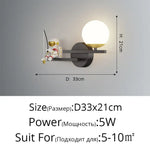 Applique Murale Led Cosmique Design Minimaliste B Noir D33X21Cm 5W / 3 Couleurs Sans Télécommande