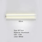 Applique Murale Led Design Contemporain Moderne. 60Cm-Blanc / Lumière Blanche Chambre