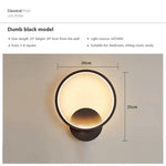 Applique Murale Led Design Élégant Minimaliste Type C Noir / Blanc Chaud Chambre