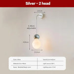 Applique Murale Led Design Gourmand Élégant Lwl154 Argent 2H / Blanc Froid Chambre