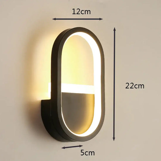 Applique Murale Led Design Minimaliste Chic Noir Chambre