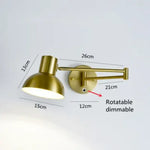 Applique Murale Led Design Pliable Modulable Ajustable Wd180-1-Or / Rotatif À Intensité Variable
