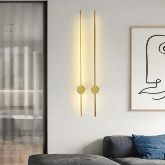 Applique Murale Led Dorée Minimaliste Élégante. Chambre