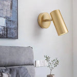 Applique Murale Led Élégante Cylindre Doré Chambre