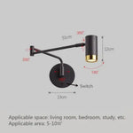 Applique Murale Led Élégante Design Contemporain Orientable Wd248 Noir / Lumière Froide Pas De