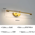 Applique Murale Led Élégante Design Minimaliste Or 56Cm / Blanc Froid Chambre