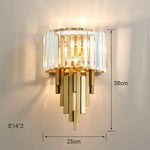 Applique Murale Led Élégante Luxueuse Cristalline Moitié / Lumière Chaude Chambre