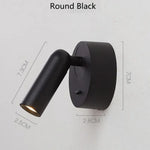 Applique Murale Led Élégante Minimaliste Design. B-Noir / Lumière Chaude 3000K Chambre