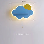 Applique Murale Led Enfants Design Moderne. B-Bleu / Blanc Chaud Chambre