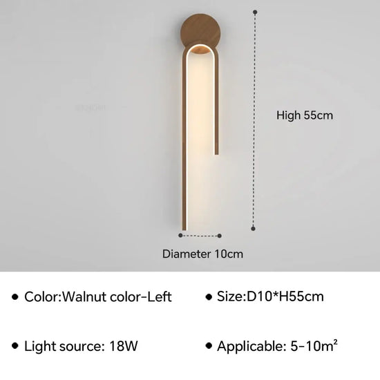 Applique Murale Led Épurée Tendance Chic Couleur Noyer L / Tricolore Applique Chambre