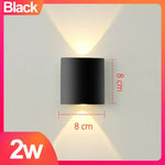 Applique Murale Led Extérieure Aluminium Design Noir-2W / Blanc Chaud Chambre