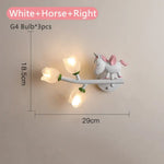 Applique Murale Led G4 Chambre Enfant Design Cheval Blanc À Droite / 3 Température De Couleur