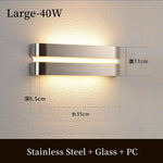 Applique Murale Led Inox Design Extérieur Étanche M-40W / Blanc Chaud 3000K Chambre