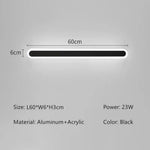 Applique Murale Led Intelligente Connectée Noir L60Cm / Gradation App Rc Applique Chambre